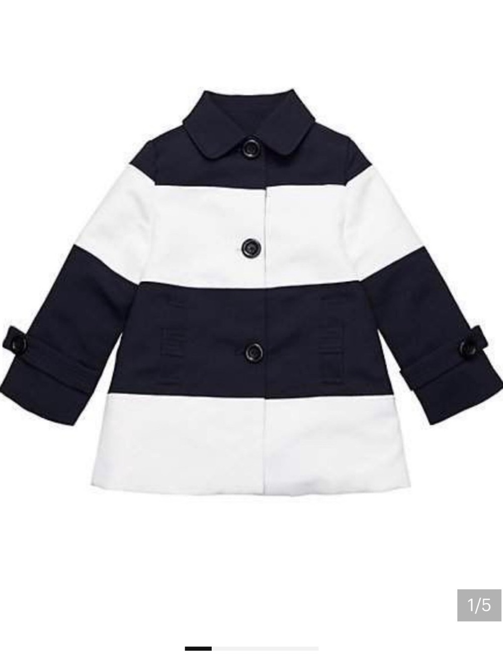 Kate Spade Nera Coat Striped Navy Bow Sz 2 like new